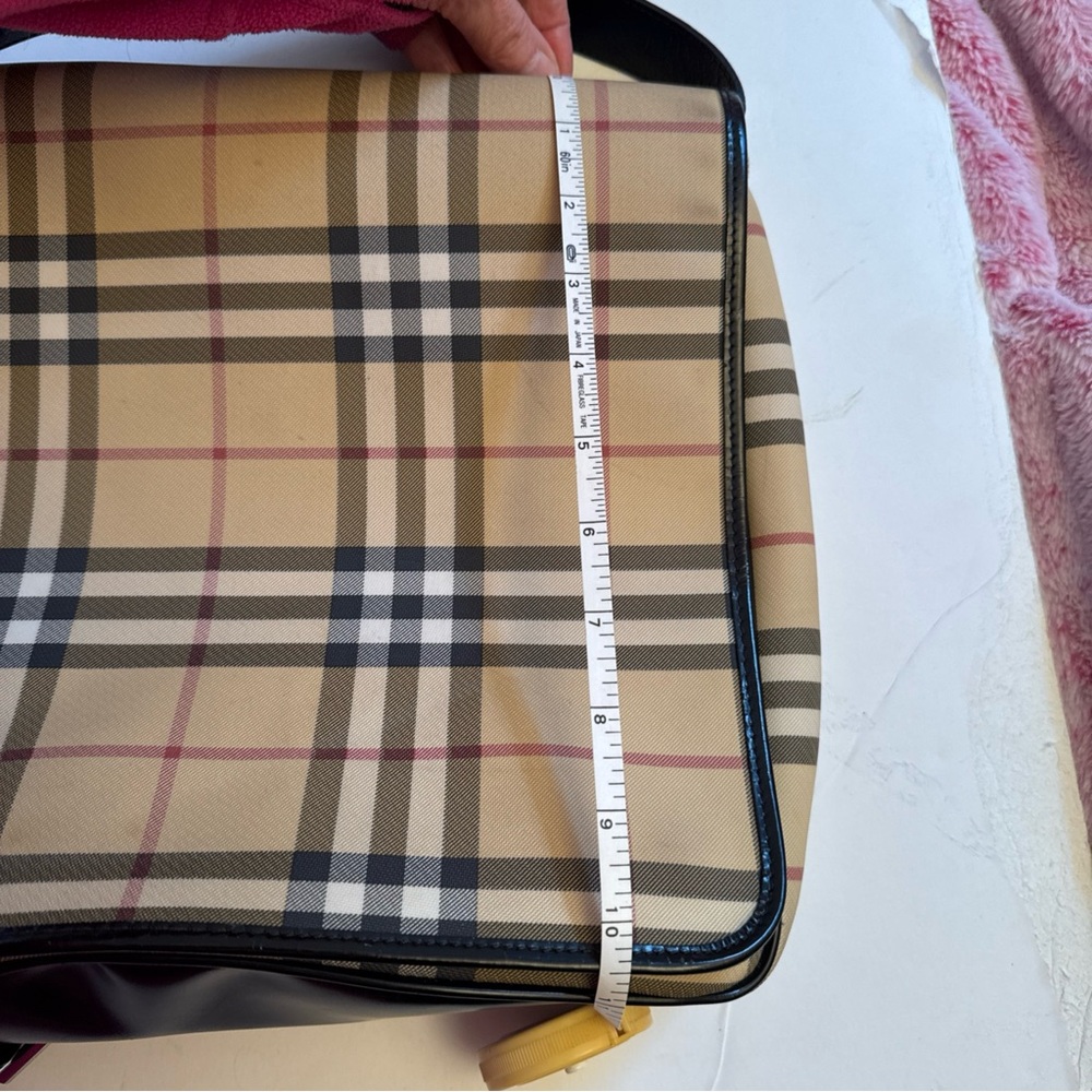 Burberry Tan and Black  large Checkered Crossbody Messenger Bag - Picture 10 of 16